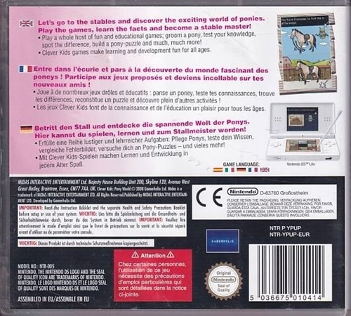 Clever Kids Pony World - Nintendo DS (A Grade) (Genbrug)